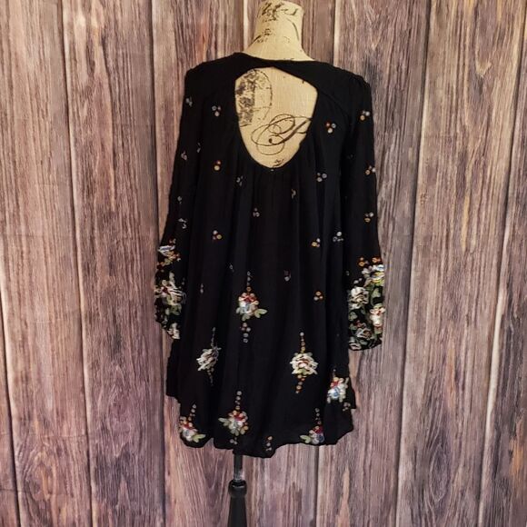 Free People Flowy Floral Embroidered Dress, Sz Small - Picture 2 of 15